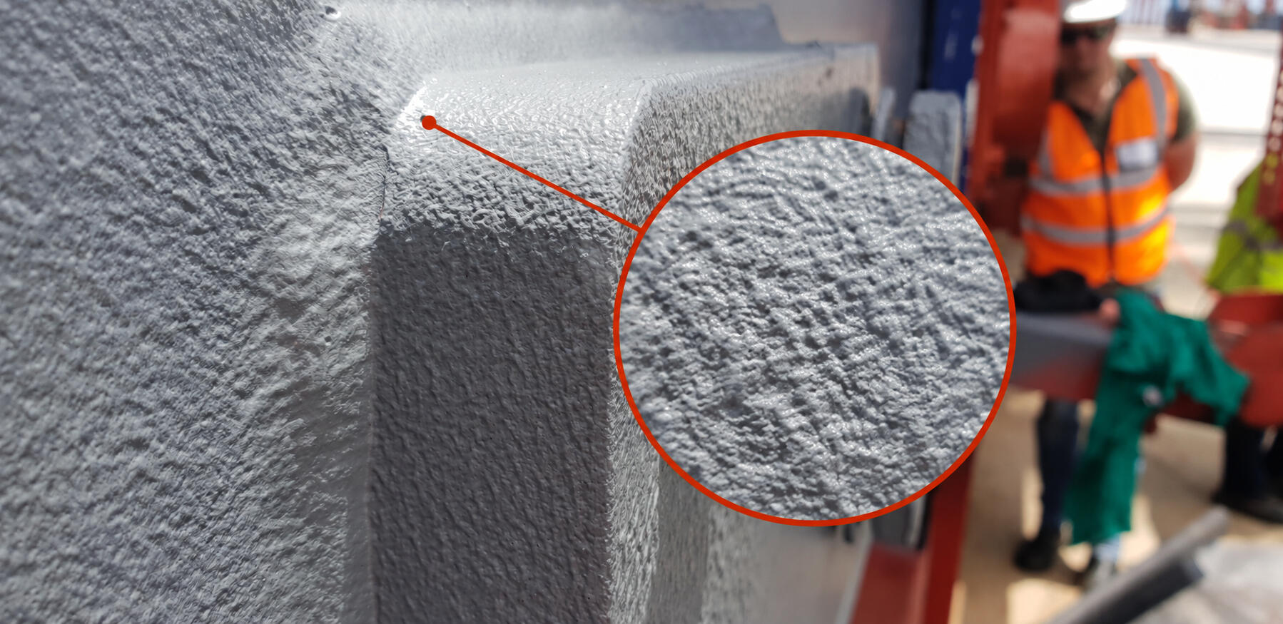 rsp-active-interfacial-zoom Zoomed view of RUSTOPAK® coating on a Transnet crane structure.